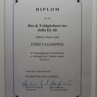 Diplom årets företagare 2013